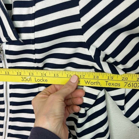 Lane Bryant Navy & White Striped Moto Jacket Blazer Women's Size 16 - Picture 8 of 9